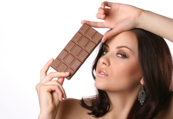 woman with chocolate