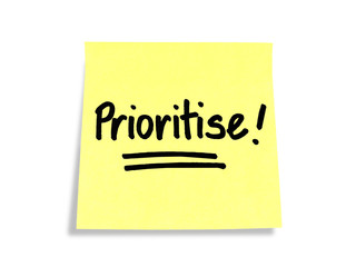 Stickies/Post-it Note: Prioritise!