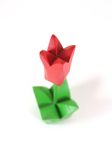 Red wooden tulip