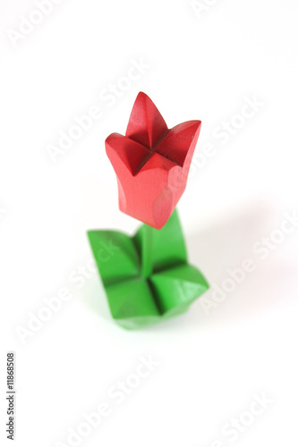 Red wooden tulip