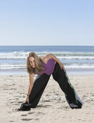 Fototapeta na wymiar woman stretching