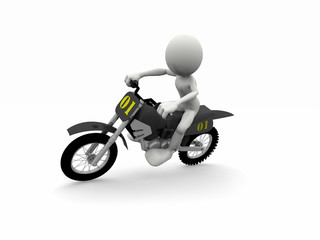 Fototapeta premium Omino 3d stile cartoon in motocicletta 2