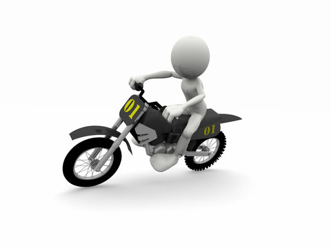Omino 3d stile cartoon in motocicletta 2