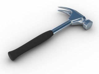 Hammer on a white background. Isolated 3D image