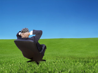Daydreaming - businessman relaxing