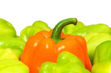 Bell peppers isolated on the  white background