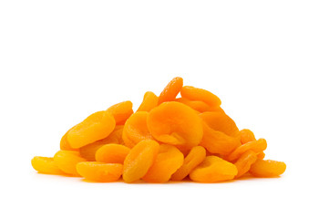 Dry aprocots isolated on the white background