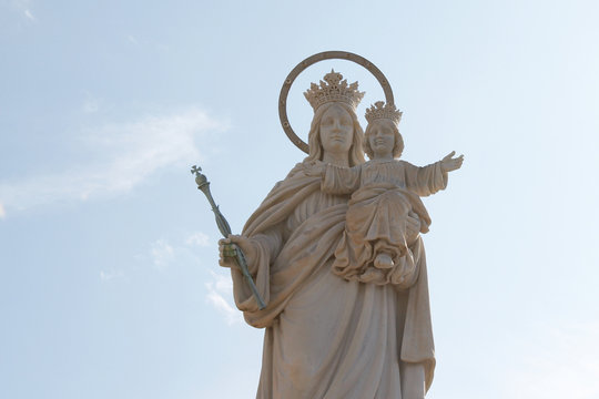 Italy, Gaeta. Statue of the Santa Maria Ausiliatrice