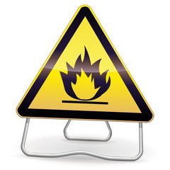 Panneau de danger inflammable (ombre)