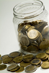 Monete Euro nel Barattolo
