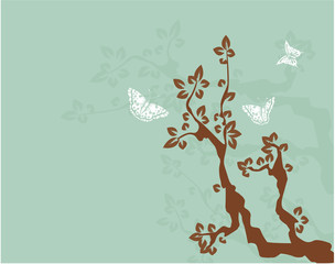 abstract illustration of a floral background with lots of leaves