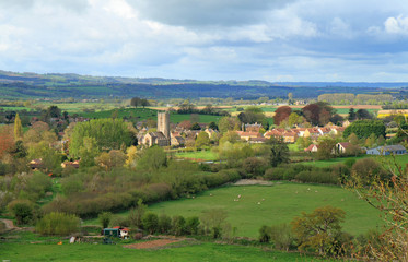 Fototapeta na wymiar English Rural Landscape and Village