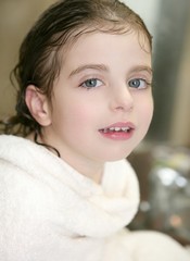 beautiful girl with towel in the bathroom