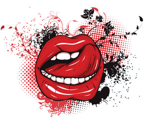 beautiful abstract illustration with floral and grunge