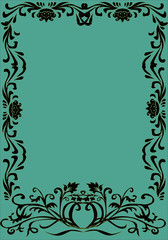 vertical black on blue frame