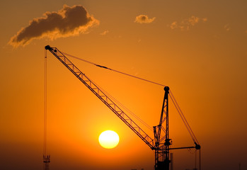 Silhouette of crane