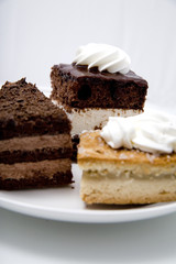 slices of pies with cream