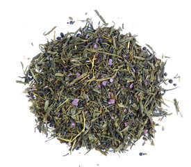 Aromatic green tea leaves