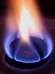 blue flame of gas