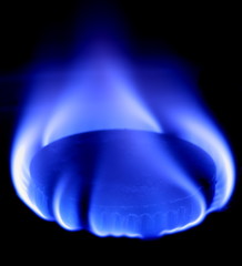 blue flame of gas