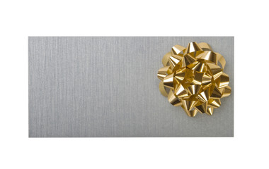 Silver envelope with decoration gold bow