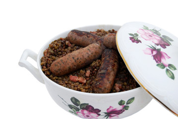 Plat cuisiné - Lentilles et saucisses