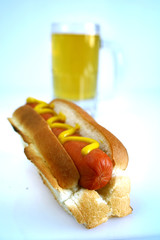 Hot dog and beer