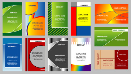 collection horizontal and vertical business card templates