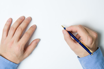 Person writing on paper