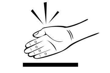 A black and white hand karate chop © Jim Mills