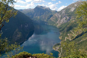 Geiranger fjord in Norway, UNESCO world heritage site