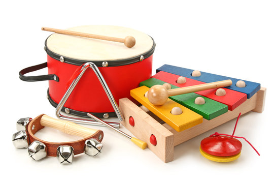 Musical Instruments On White Background