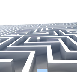 Angled 3D maze with copy space