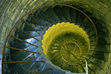 Spiral stairs in ancient church in Saint Petersburg, Russia