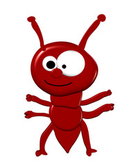 3D Red Ant - Isolated On White