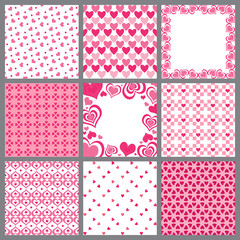 Nine valentine heart patterns - 11899790