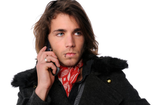 Young Man Talking On Cell Phone