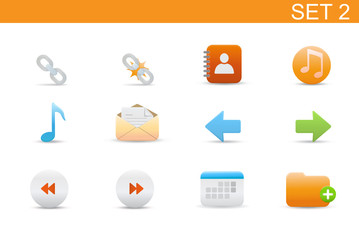 set of elegant simple icons
