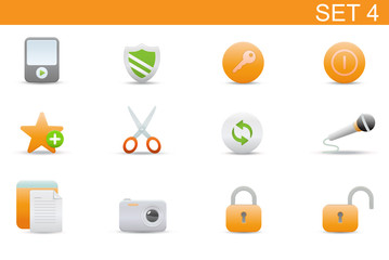 set of elegant simple icons