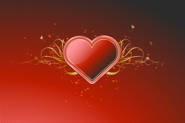 shiny red heart shape