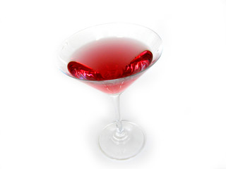 Martini glass on white background