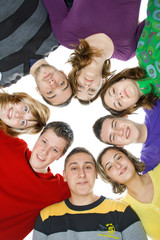 Obraz premium group of happy friends