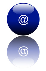 boule 3D arobasse bleu reflet