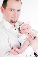 Happy daddy with the little doughter