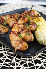Bacon-Wrapped Shrimp on Skewers