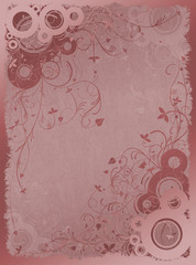 Floral background in red