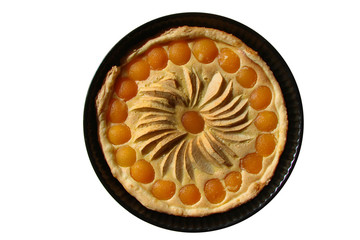 Tarte pommes abricots