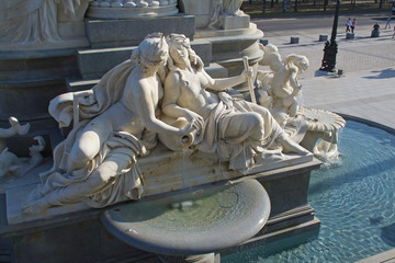 Fountain in front of the parliament, Vienna