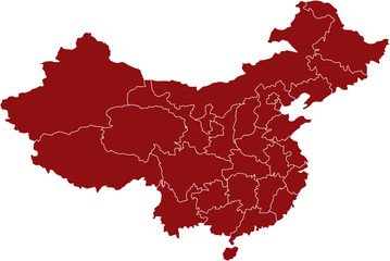 Naklejka premium There is a map of China country