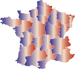 There is a map of France country